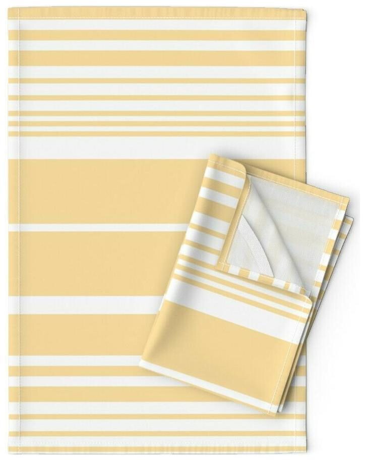 

Nautical Stripes Scandinavian Style Linen Cotton Tea Towels by Roostery Set of 2