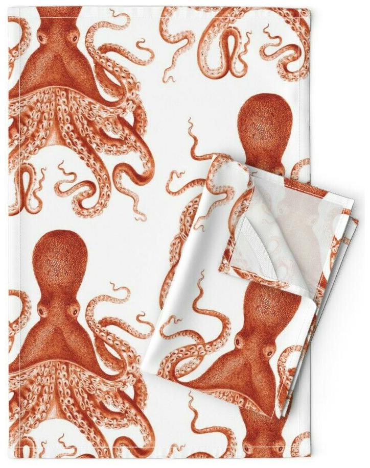 

Nautical Vintage Inspired Ocean Linen Cotton Tea Towels by Roostery Set of 2
