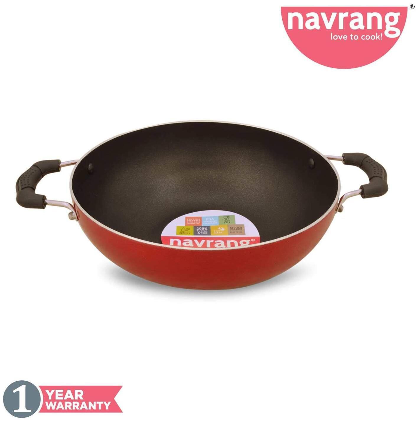 

Navrang Non Stick Aluminium Kadai Economy Small 200mm Red
