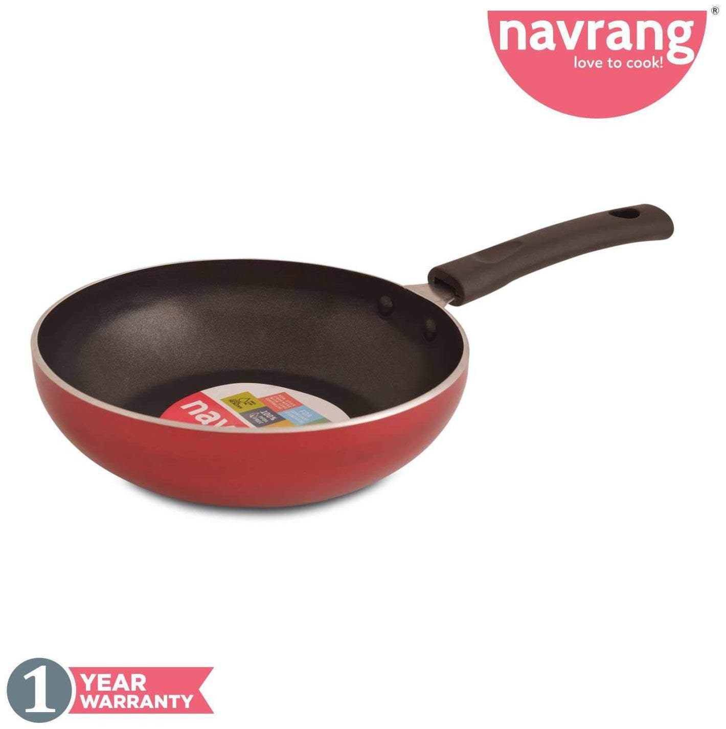 

Navrang Non Stick Aluminium Fry Pan Small 200mm Red