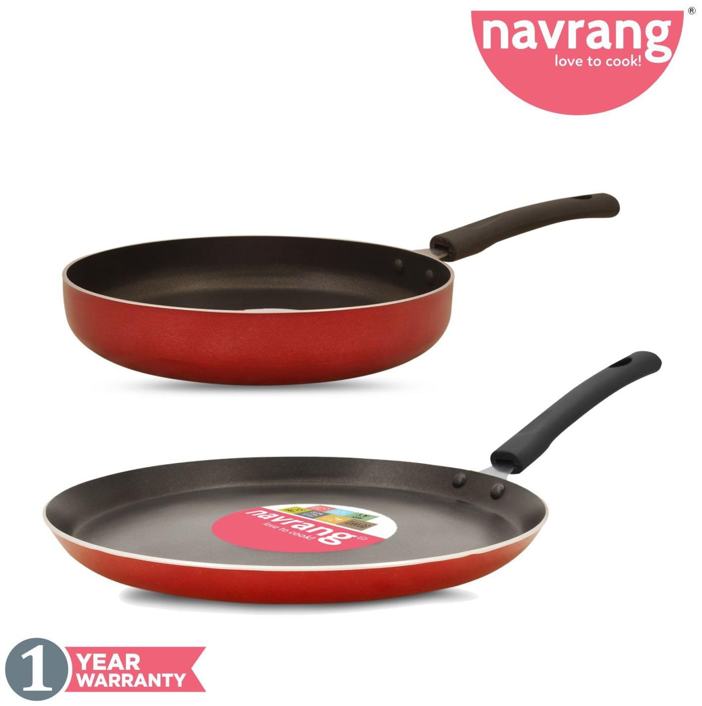 

Navrang Nonstick 2 pcs Combo Set Tawa 275 Fry Pan 230