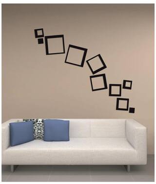 buy nawab acrylic 3d bright square black home and office decor wall