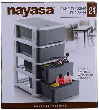 Buy Nayasa Plastic Tuckins 4 Drawers Cane Grey Online At Low