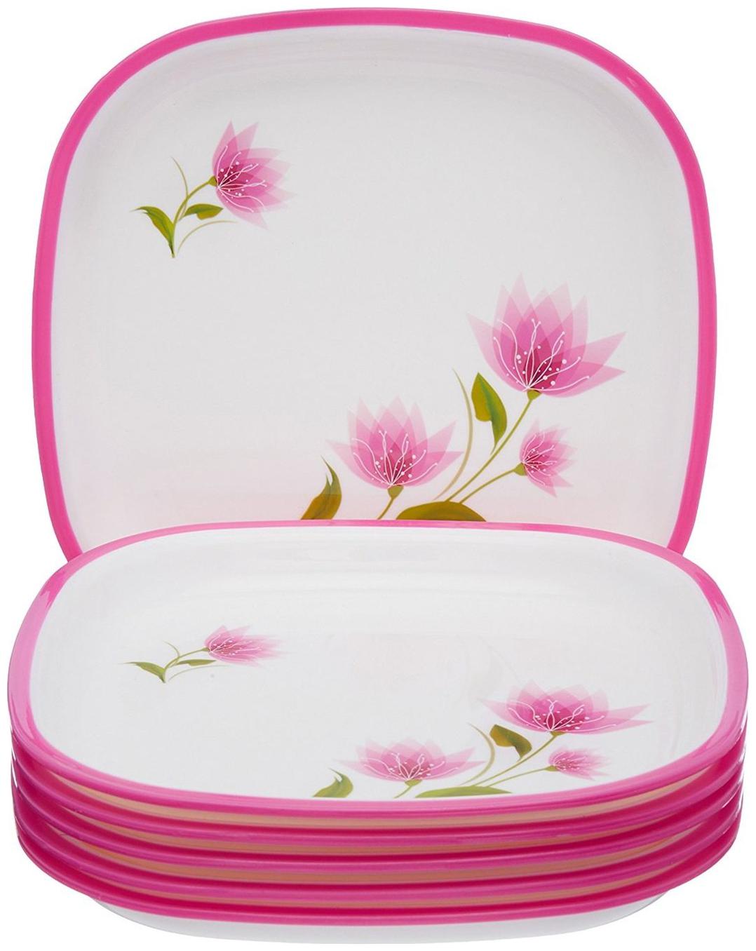 

Nayasa Square Quarter Plate Set Set of 6 Pink