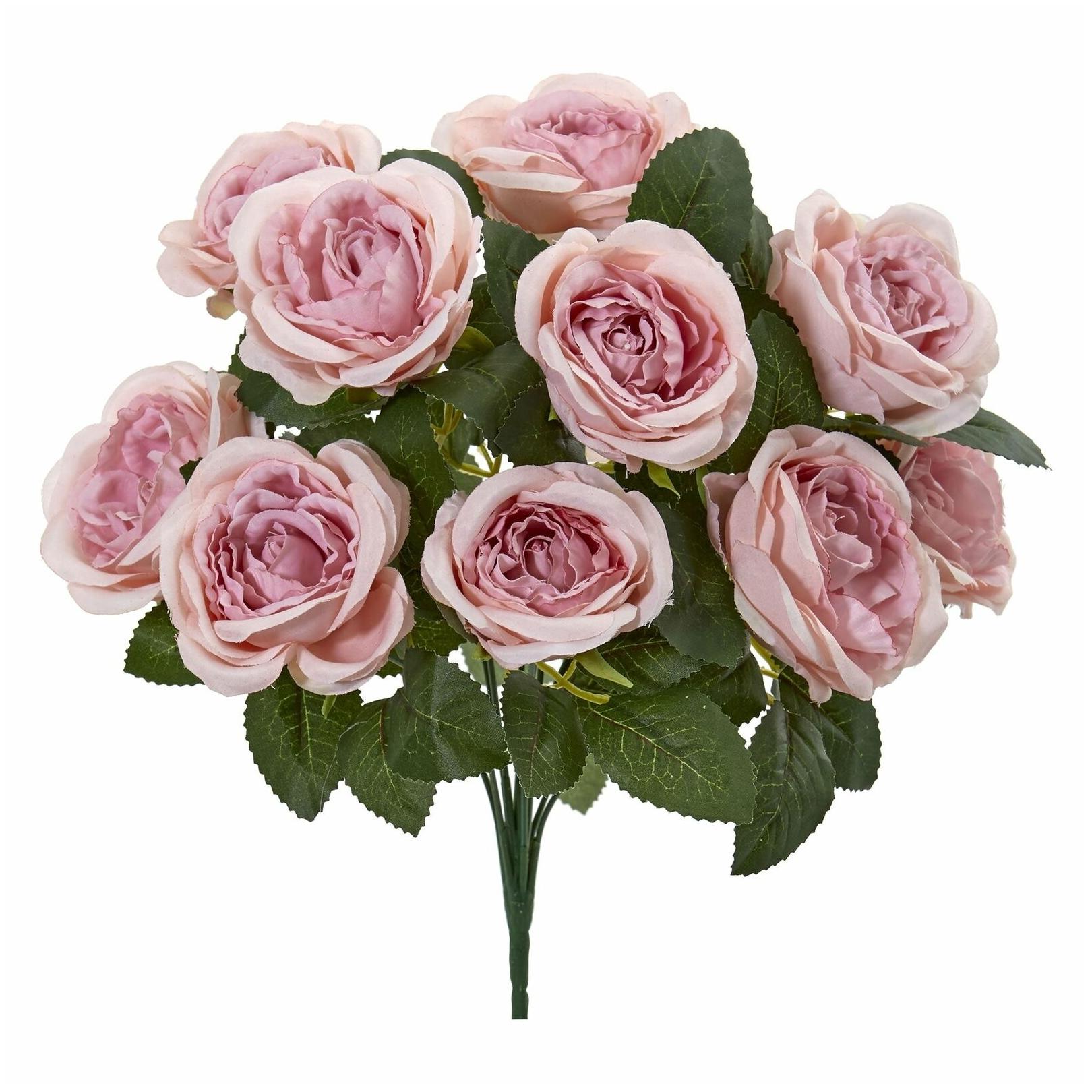 

Nearly Natural 14-inch Rose Bush Artificial Flower (Set of