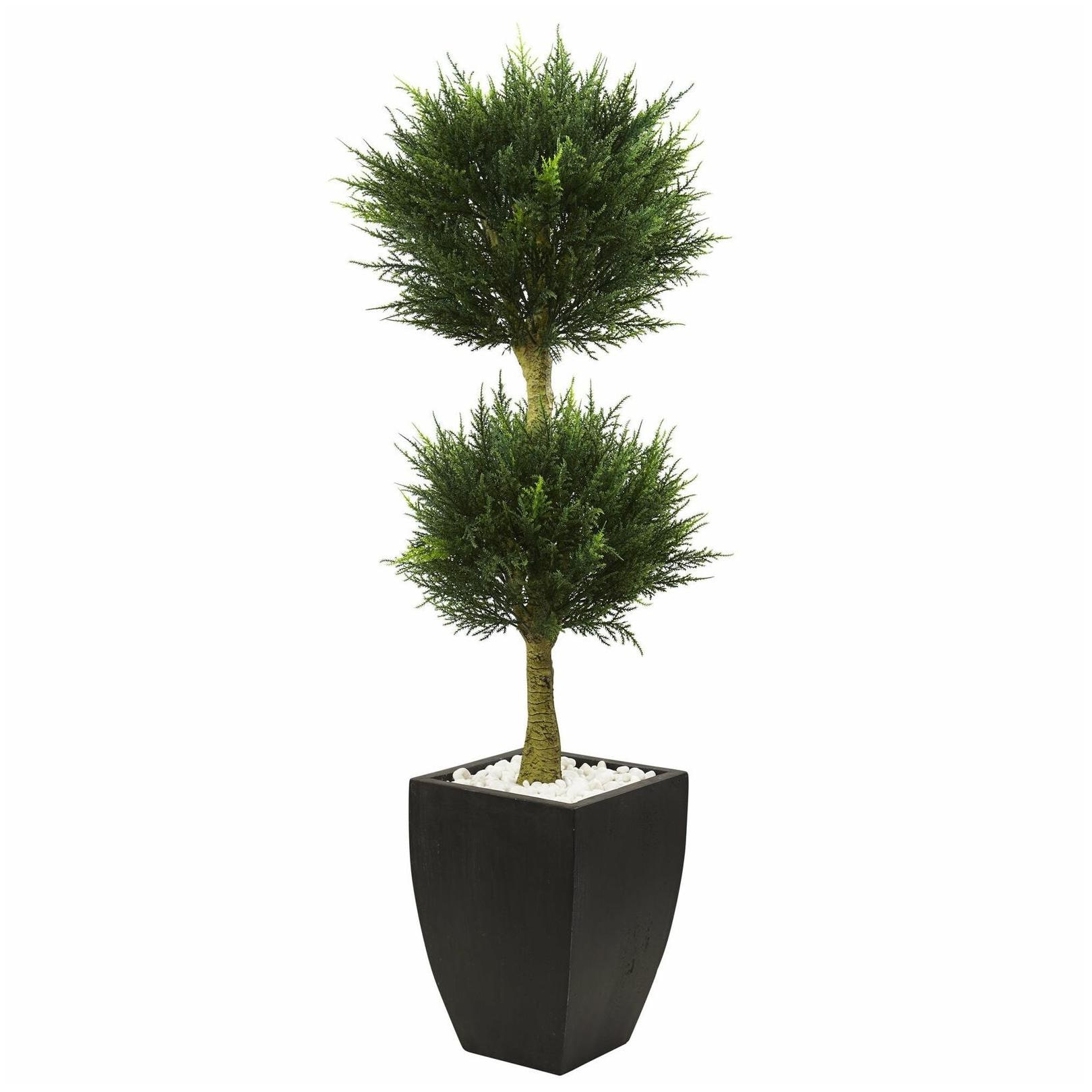 

Nearly Natural 4 5-foot Cypress Topiary with UV Resistant Oriental Geometric Or