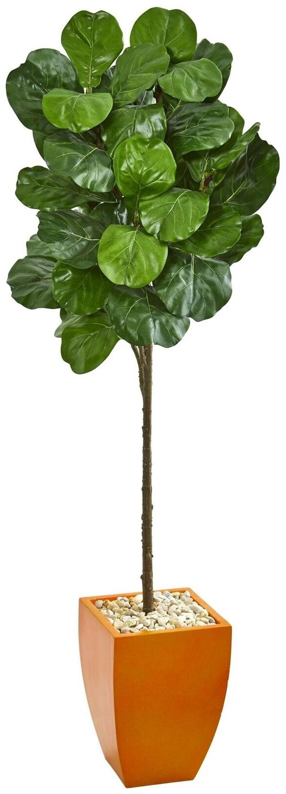 

Nearly Natural 6-foot Fiddle Leaf Artificial Tree in Orange
