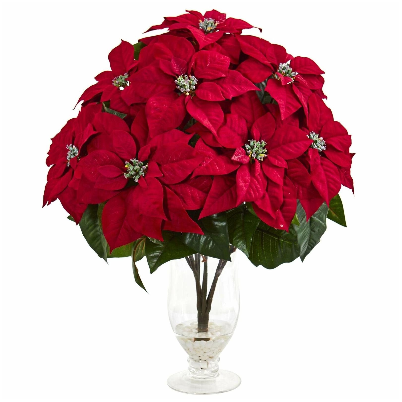 

Nearly Natural Poinsettia Artificial Arrangement in Glass
