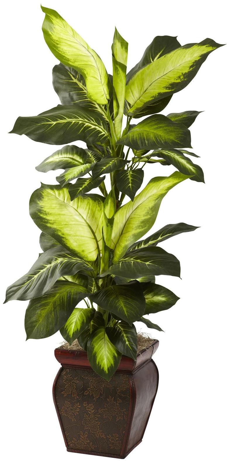 

Nearly Natural Golden Dieffenbachia with Decorative Planter Green