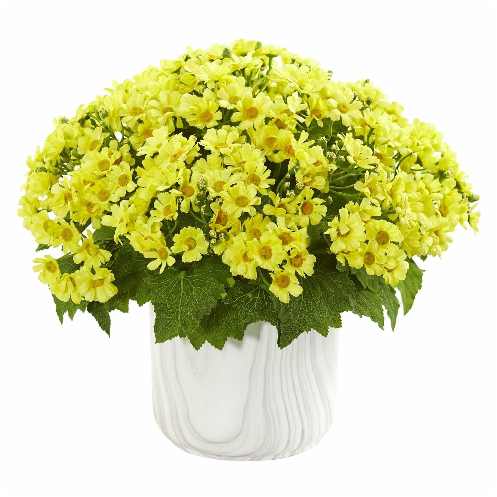 

Nearly Natural Daisy Artificial Arrangement in Faux Marble