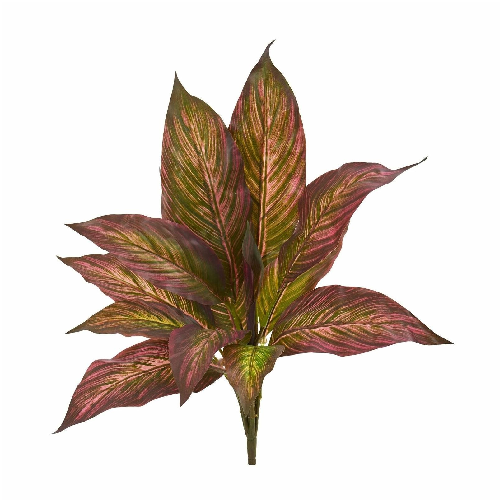 

Nearly Natural Musa Leaf Bush Pink Yellow Green Artificial