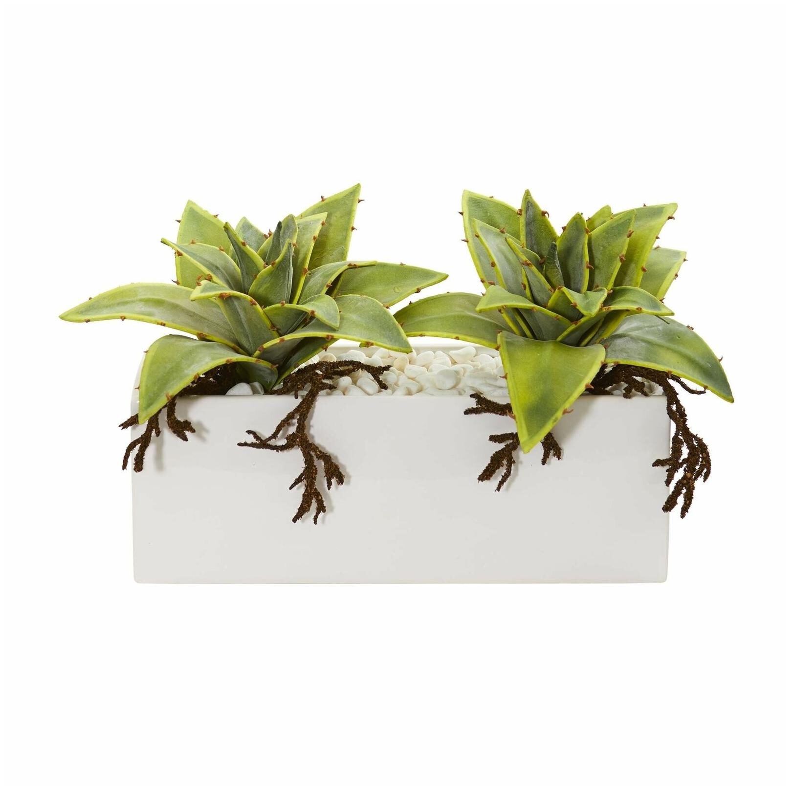 

Nearly Natural Succulent Artificial Plant in White Ceramic