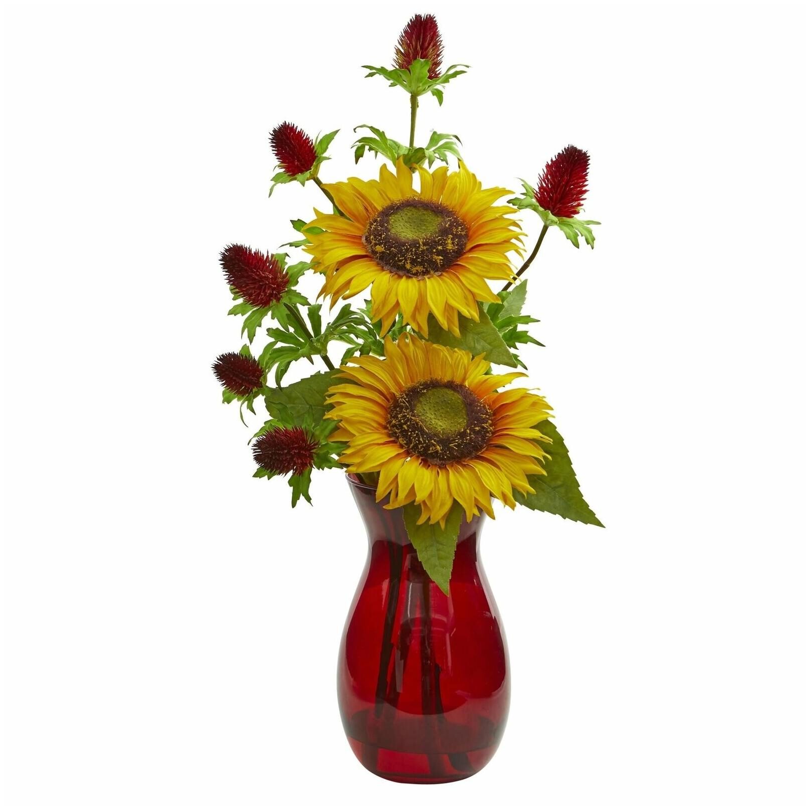 

Nearly Natural Sunflower and Thistle Artificial Arrangement