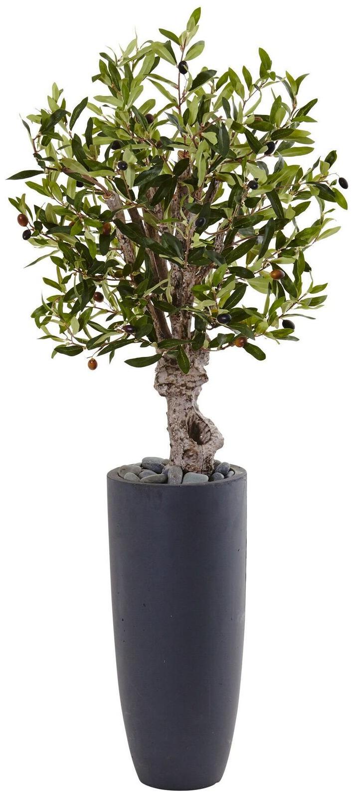 

Nearly Natural 3 5-foot Olive Tree Silk Plant in Grey