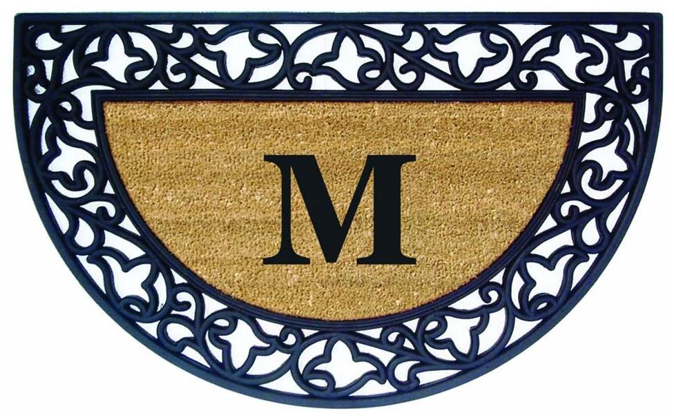 

Nedia Home Acanthus Border with Half Round Rubber Coir Doormat 22 by 36-Inch M