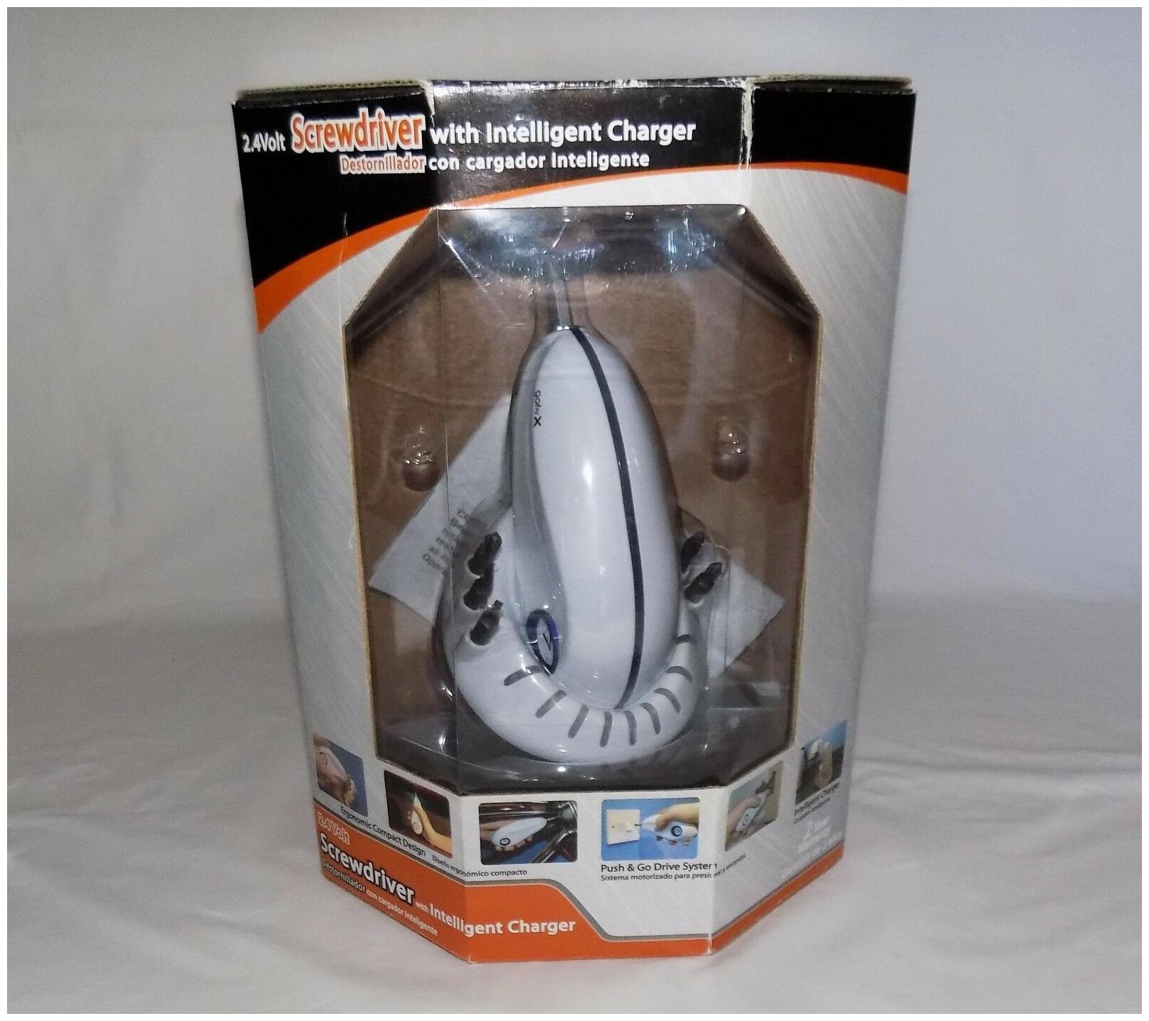 

NEW 2 4 VOLT CORDLESS SCREWDRIVER PUSH GO DRIVE SYSTEM W INTELLIGENT CHARGER