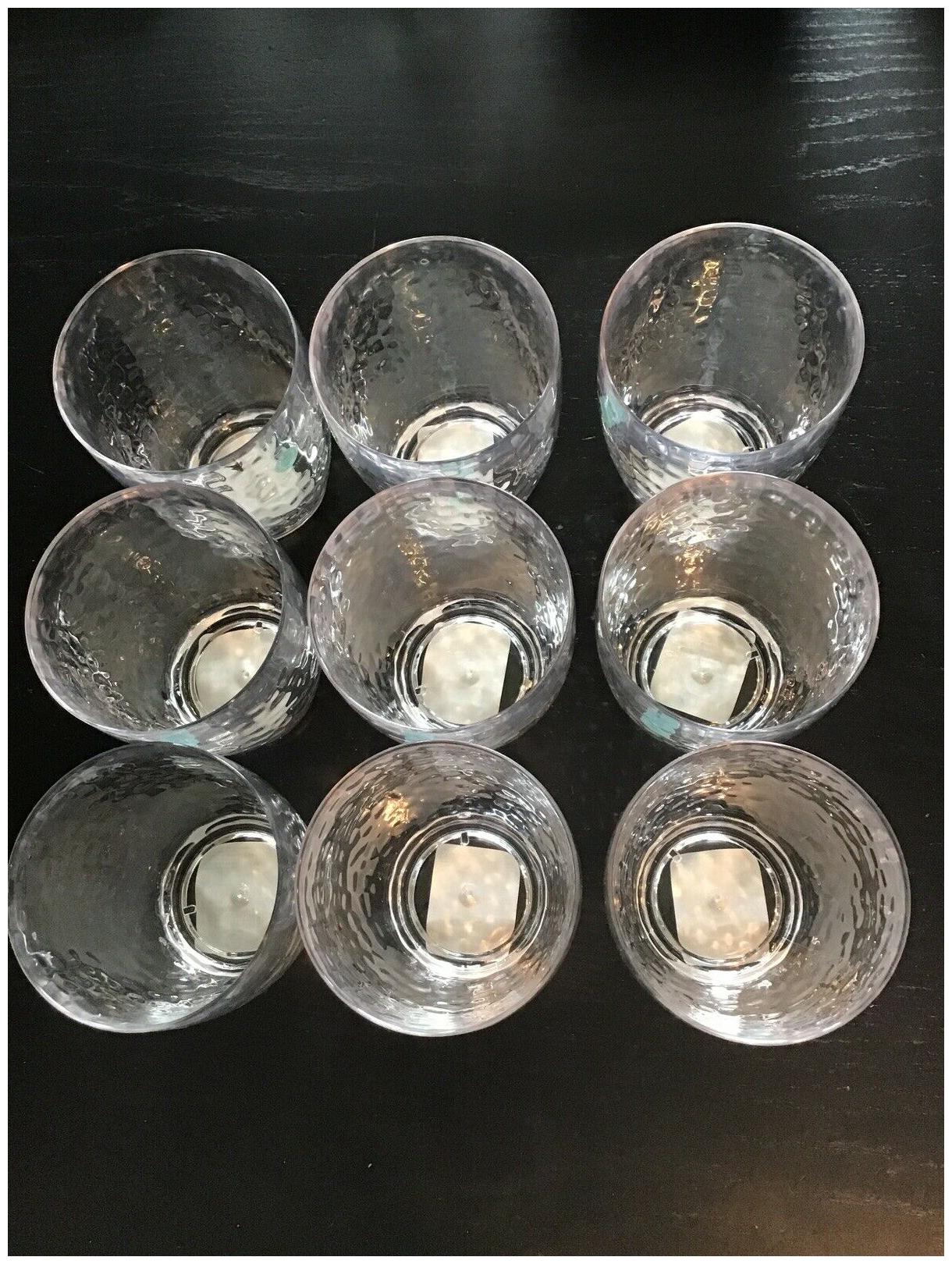 

New 9 Clear Plastic Bubbled Tumblers Drinking Glasses Martha Stewart
