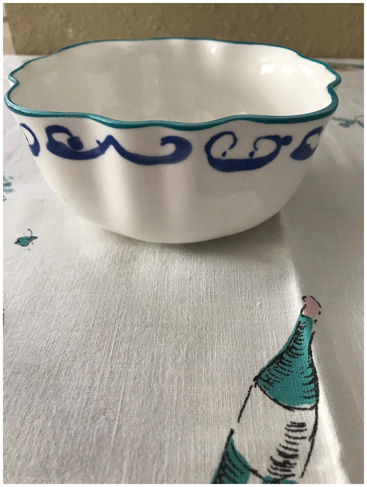 

New Anthropologie Hilde Phrase Blue White French Country Bowl Tres Bien