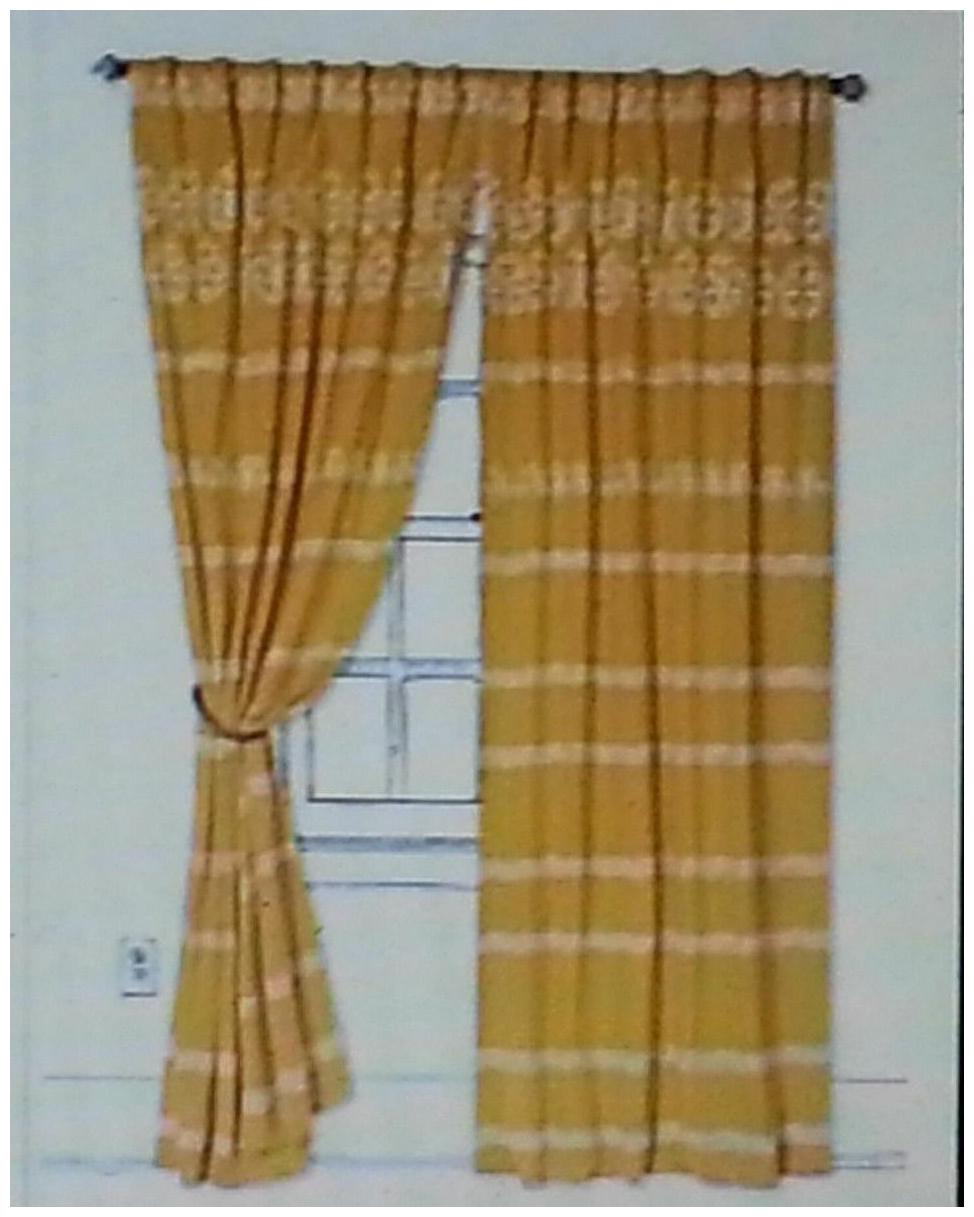 

NEW ANTHROPOLOGIE BRIGHT YELLOW DAHLIA STRIPE CURTAIN WINDOW PANEL 50 X 96