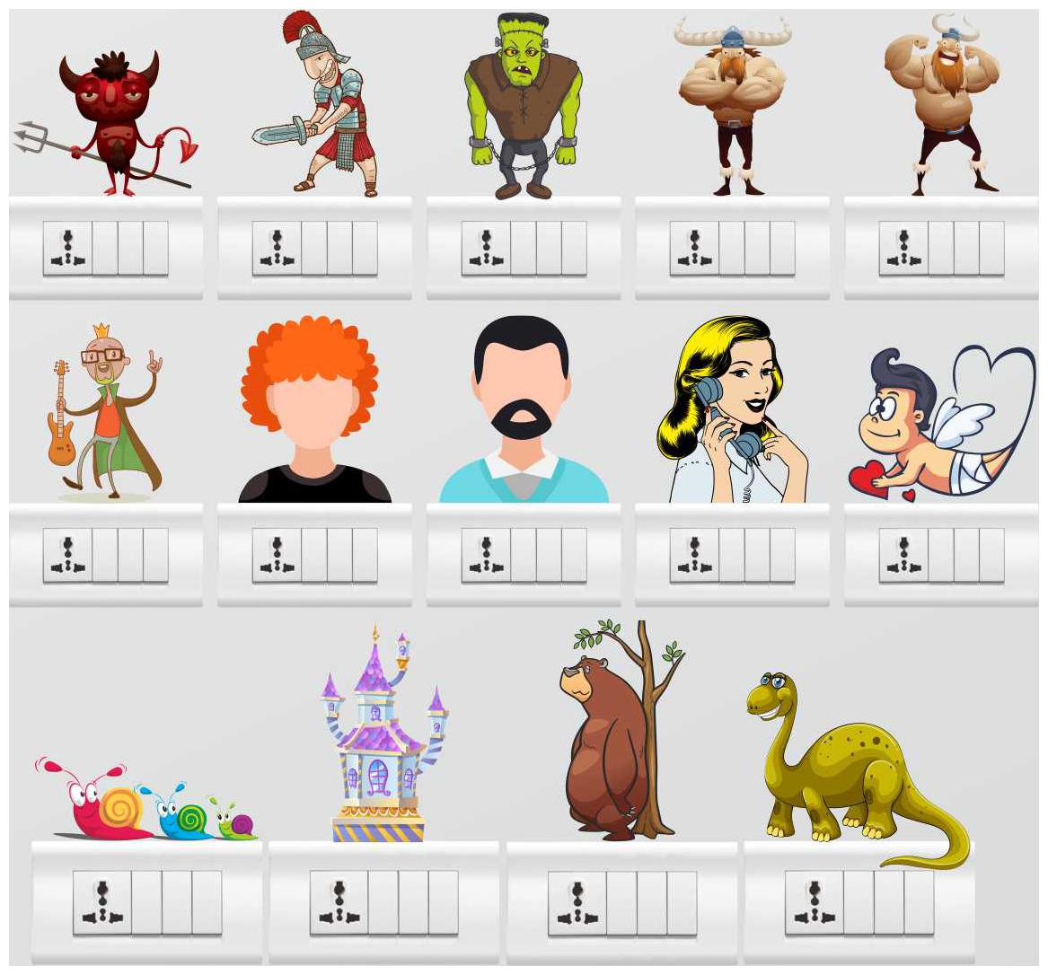 

Rawpockets Wall Stickers New Combo No 26