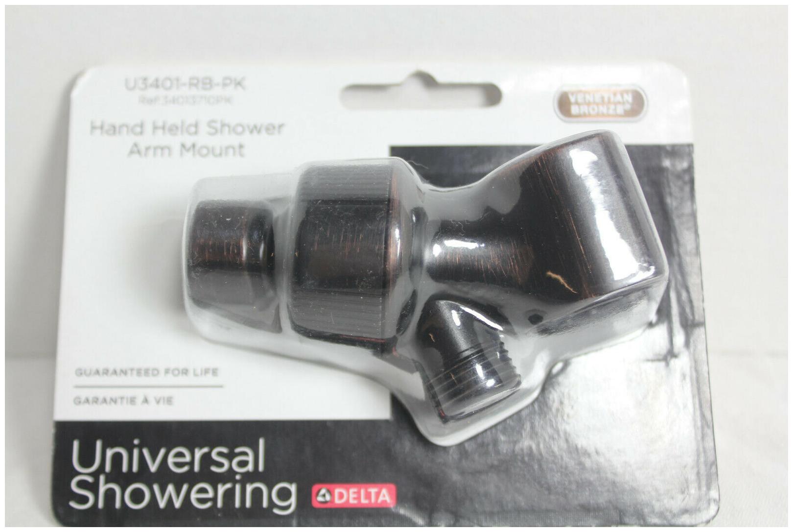 

NEW Delta Venetian Bronze Adjustable Shower Arm Mount for Handheld U3401-RB-PK