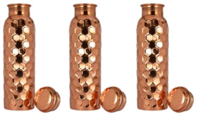 

PLAYNET Copper Brown Water Bottle ( 900 ml Set of 3 )