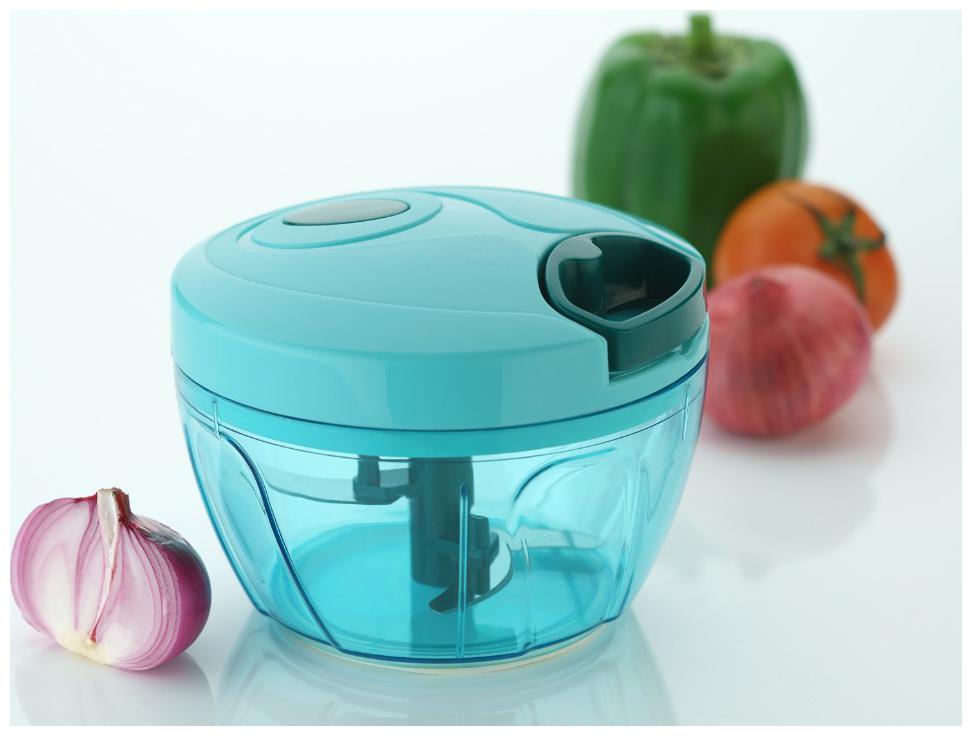 New Handy Chopper, Vegetable Cutter and Chilly Cutter Chopper, 3 Stainless Steel Blade System (650 ml, 1 Piece, Multicolor)