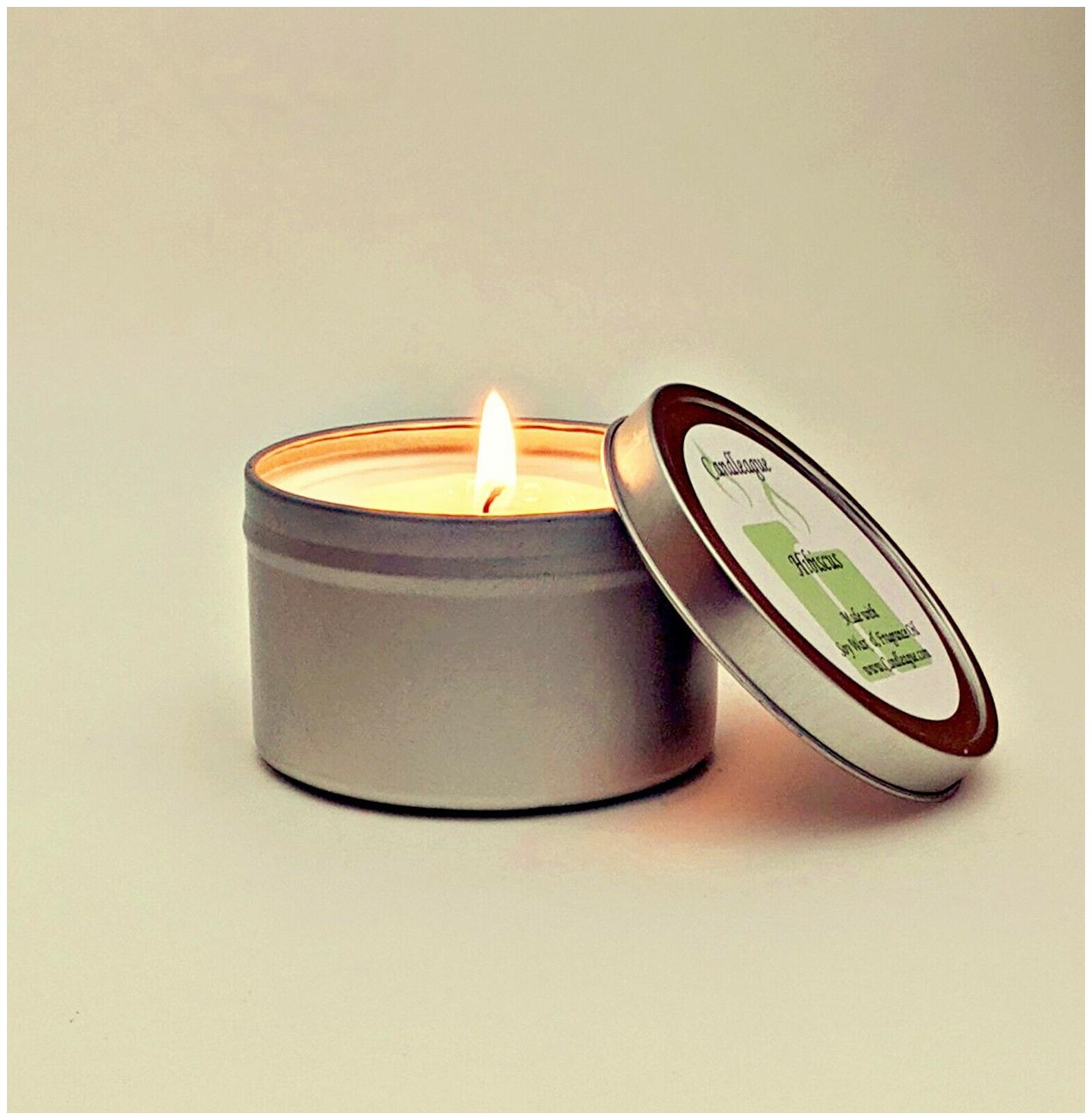 

NEW HEMP SCENTED SOY TIN CANDLE 8 OZ HIGHLY SCENTED HANDMADE ALL NATURAL