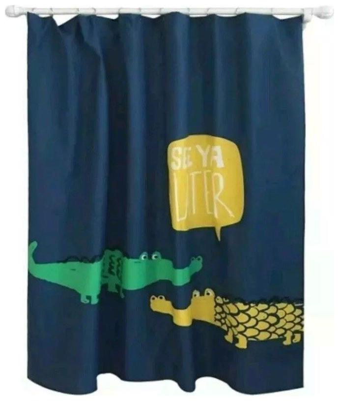 

NEW Kids Pillowfort Alligator Fabric Shower Curtain 72 X 72