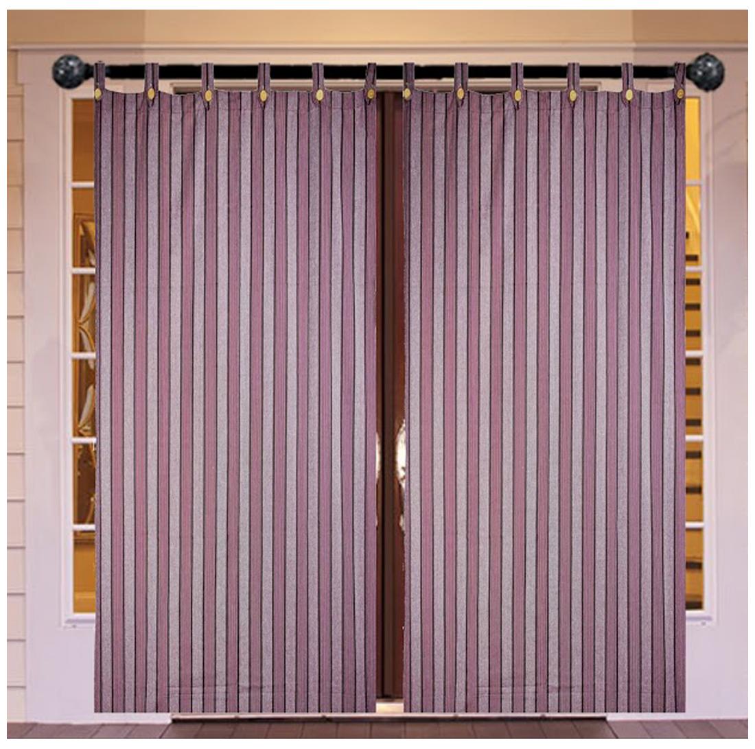 

NewLadiesZone Cotton marron stripe Door Curtain Set of 2