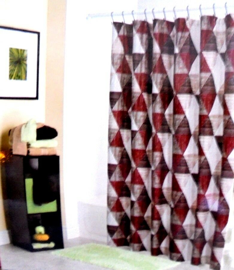 Buy New Living Color Shower Curtain Rust Tan Beige Crepe Fabric