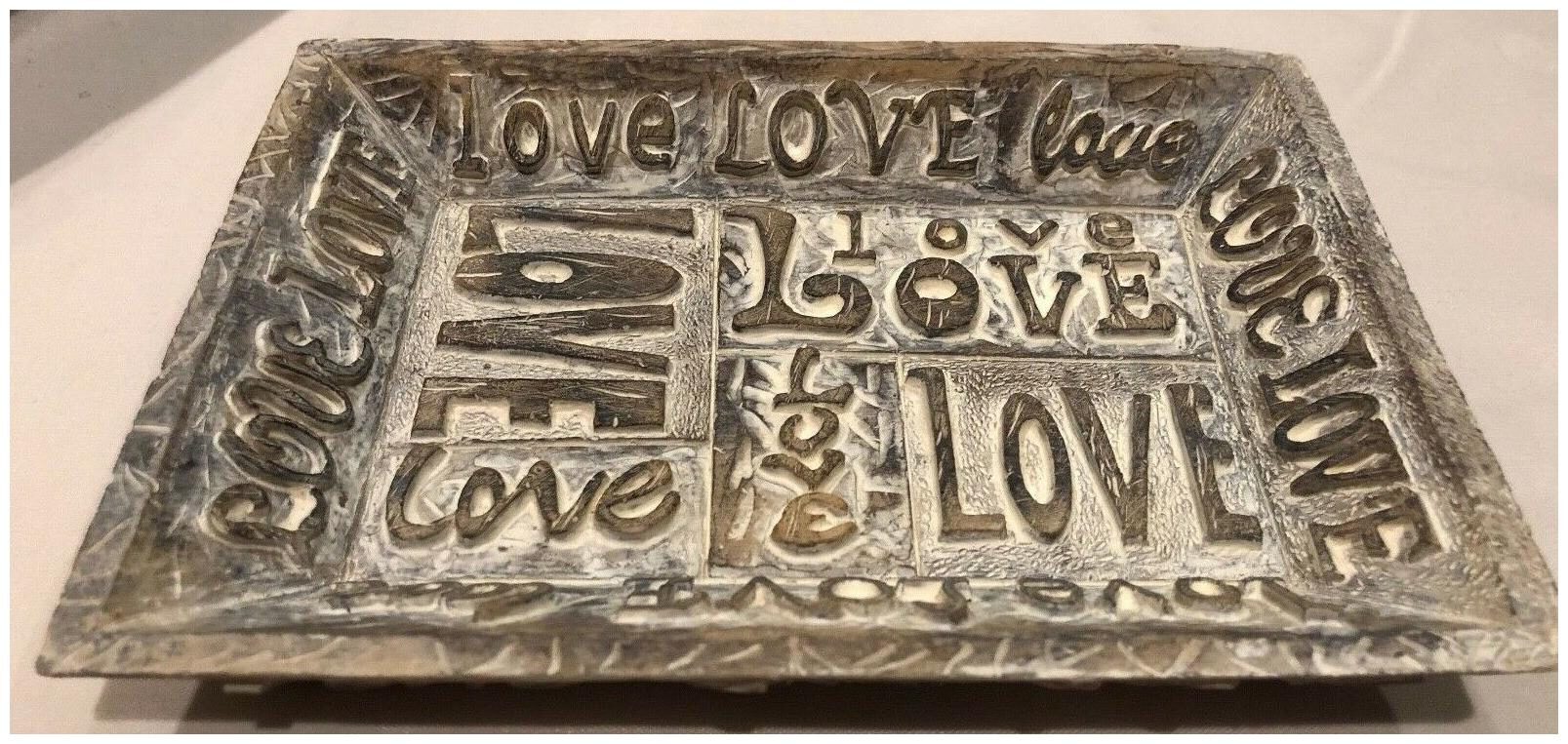 

NEW - Love Resin Trinket Tray 6 5 L x 4 5 W x 1 H By Dicksons