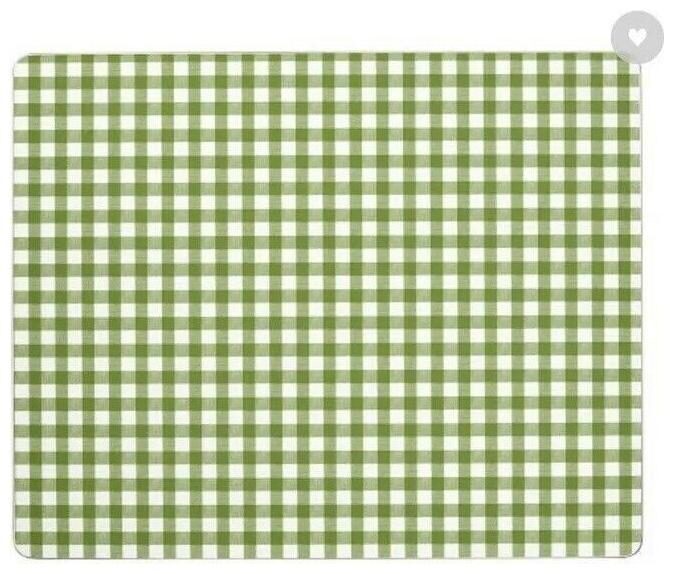 

New Pottery Barn Hardmat Placemat One 1 Gingham Cork Placemat