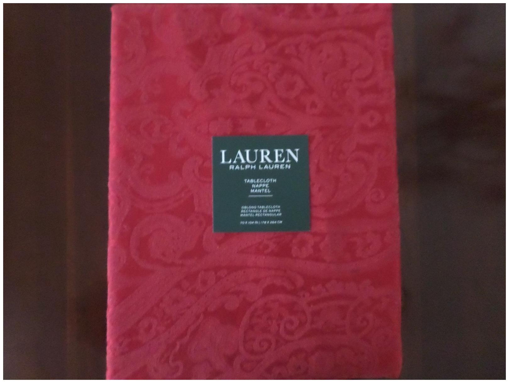 

New Ralph Lauren Paisley Red Floral Tablecloth