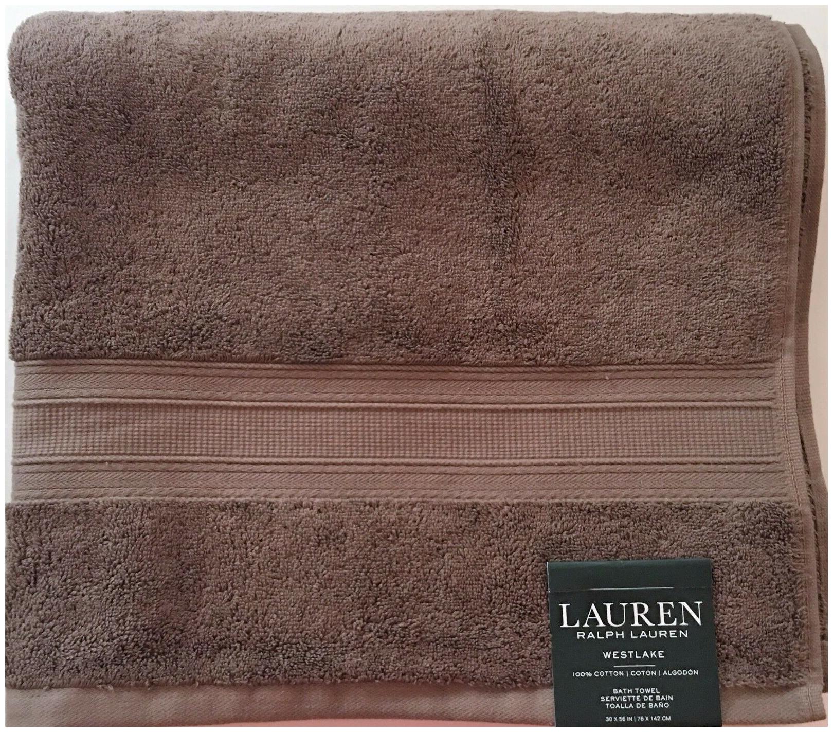 

NEW RALPH LAUREN WESTLAKE PERU BROWN TAUPE 100 COTTON BATH TOWEL 30 X 56