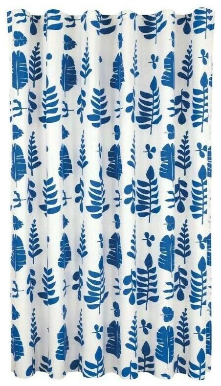 

NEW - Room Essentials Shower Curtain Blue Leaves - 72 x 72 BB