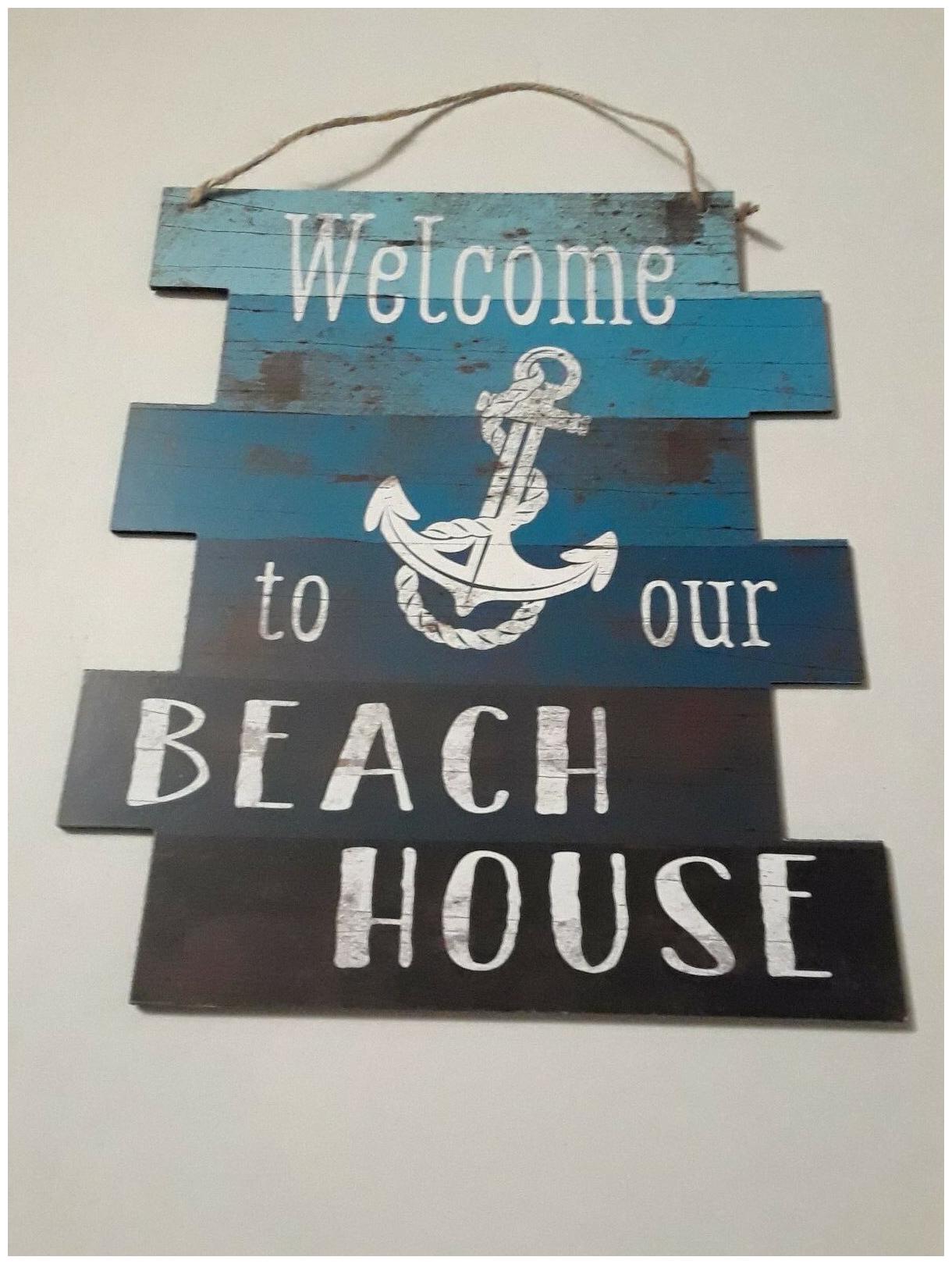 

New Rustic Beach House MDF Wood Sign Wall or Door Plaque