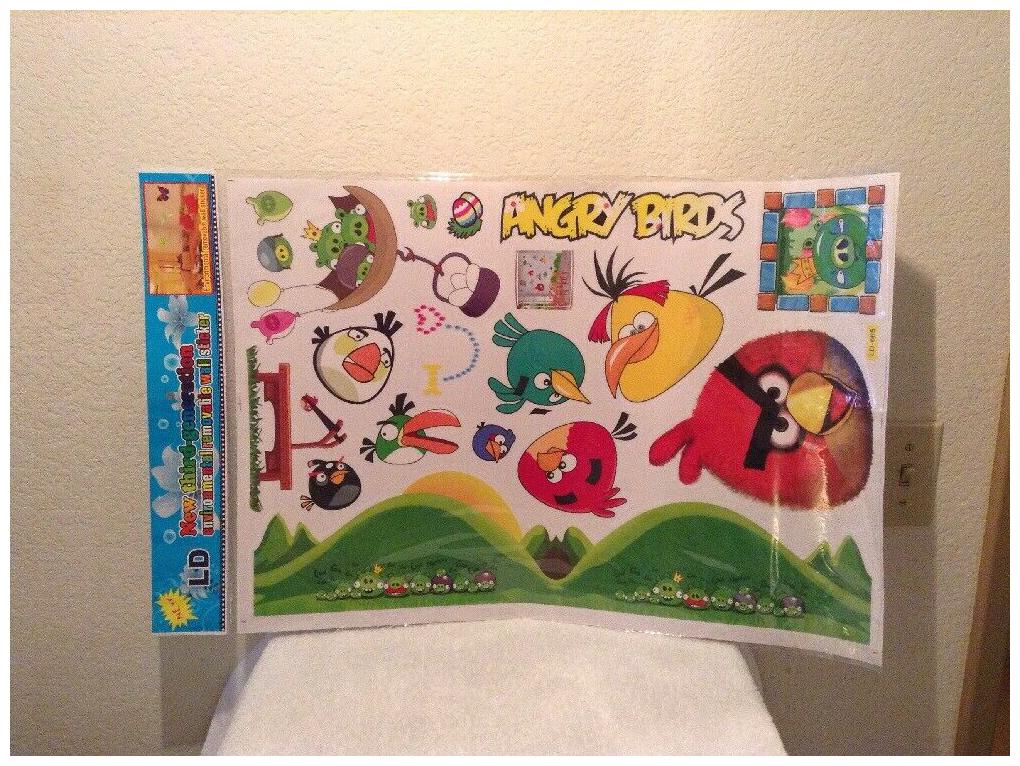 

New Sheet Angry Birds Wall Decor Enviromental removable Wall Sticker Decal By LD