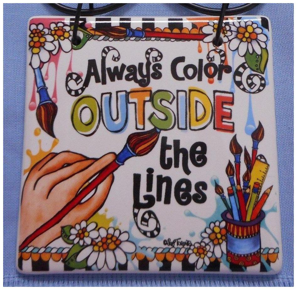 

NEW Suzy Toronto Hanging Plaque Color Outside the Lines from Enesco
