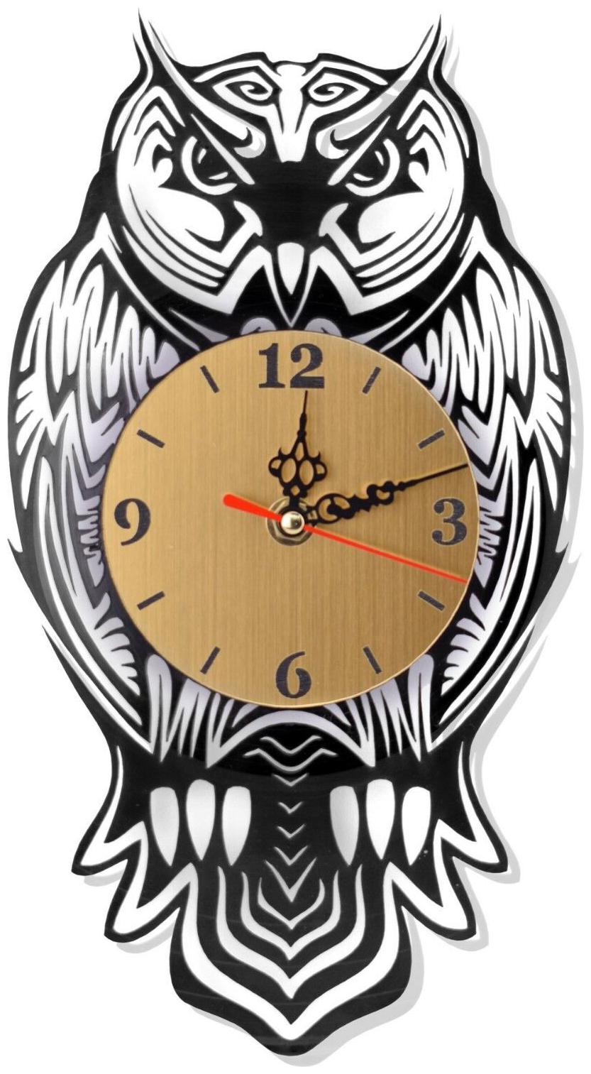 

NEW Vinyl Record Wall Clock Owl Acrylic Dial modern decorative art 12