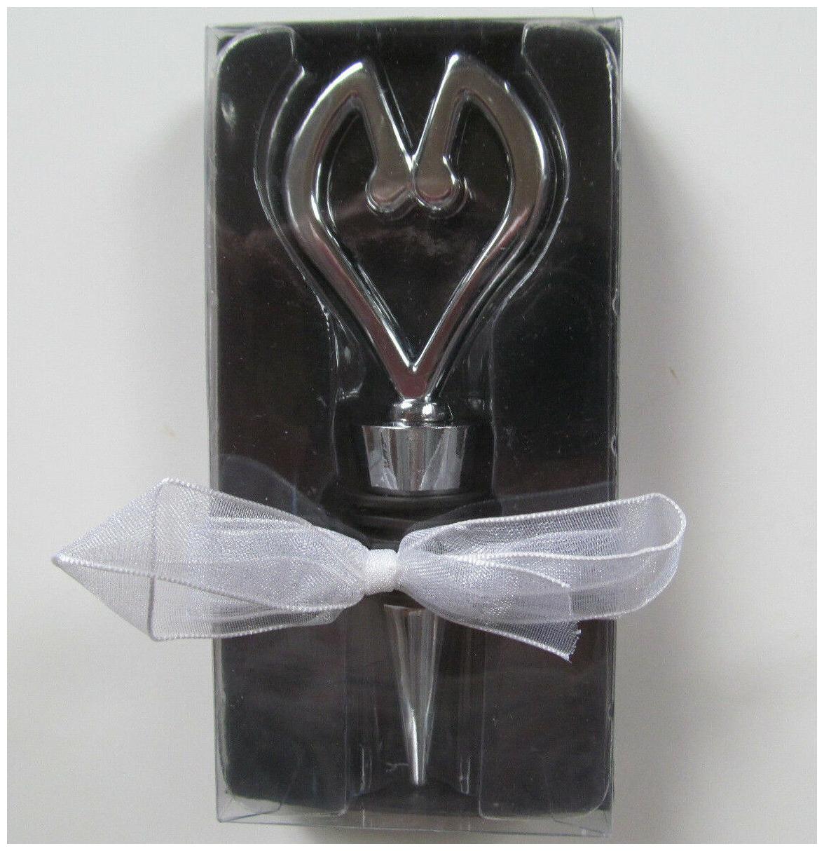 

New Wine Bottle Stopper Cork Wedding Anniversary Gift Love Silver Heart Gift