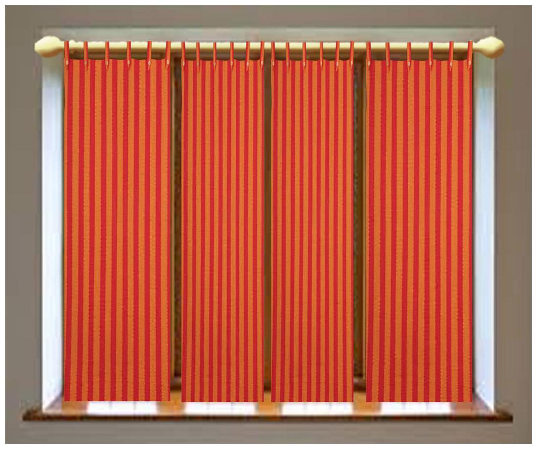 

NewLadiesZone Cotton red stripe Door Curtains - Set Of 4 pcs (4 X 7 ft)