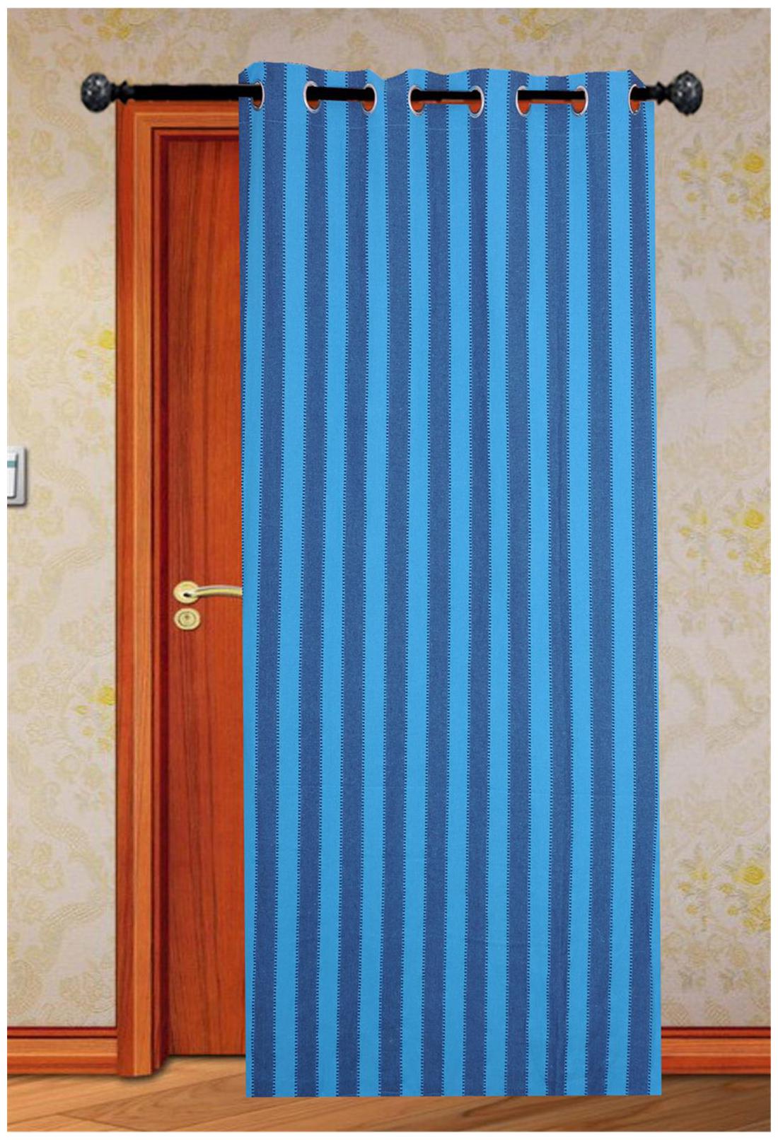 

NewLadiesZone 100 COTTON DRAK BLUE STRIPE WINDOW Curtain Set Of 1 pcs