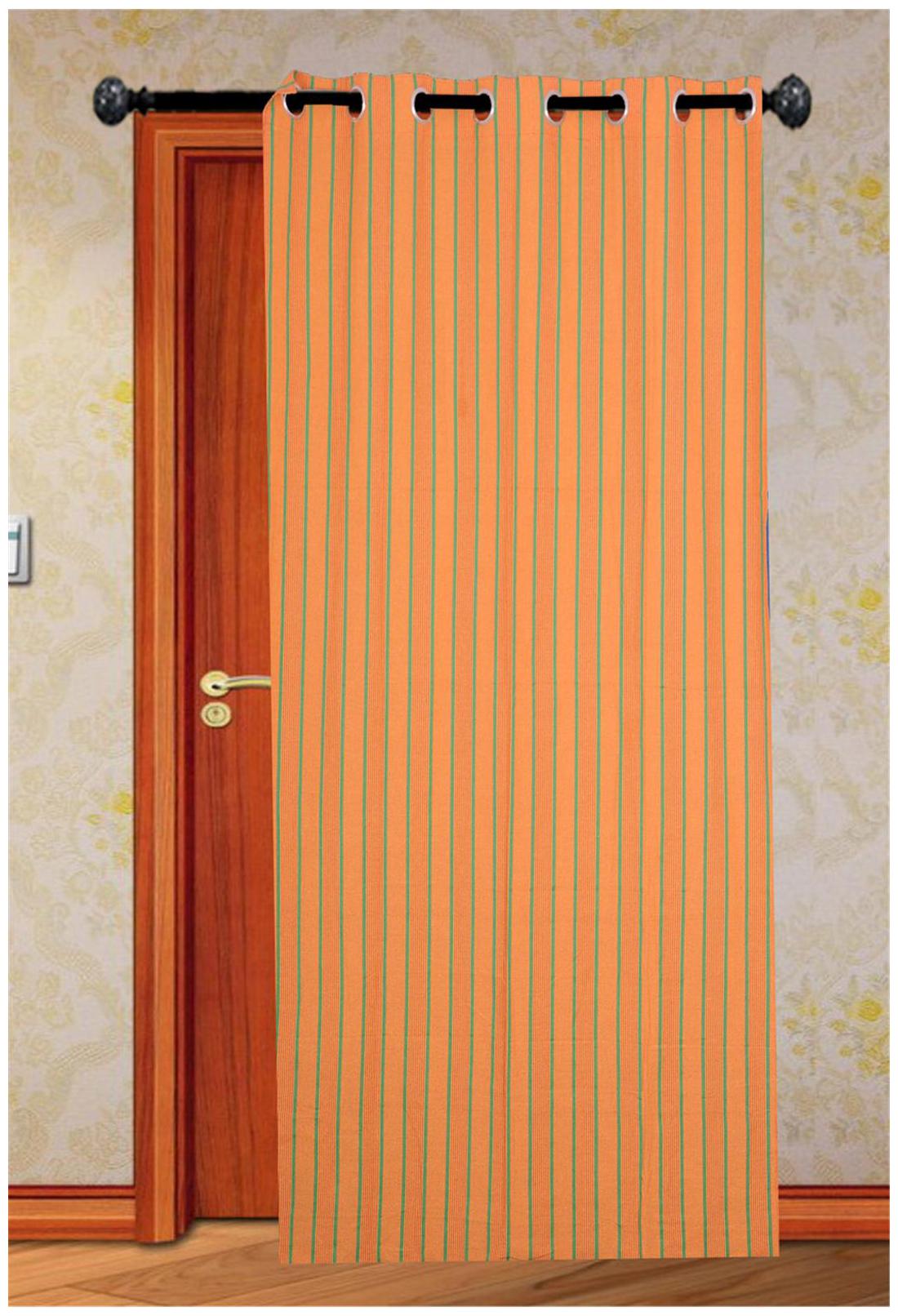 

NewLadiesZone 100 COTTON YELLOW STRIPE WINDOWr Curtain Set Of 1 pcs