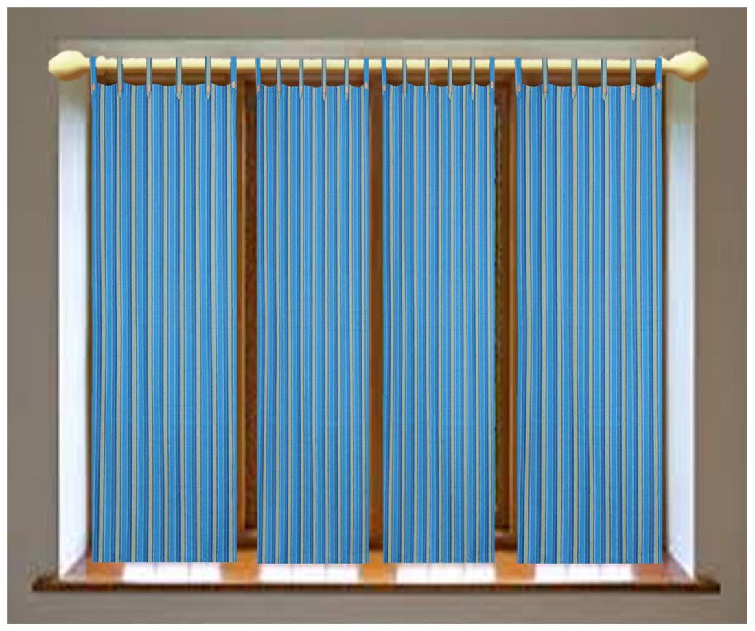 

NewLadiesZone Cotton Blue stripe Door Curtains - Set Of 4 pcs (4 X 7 ft)