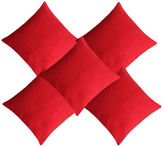 NewLadiesZone RED Cushion Cover With Zip - Set Of 5 100% Cotton