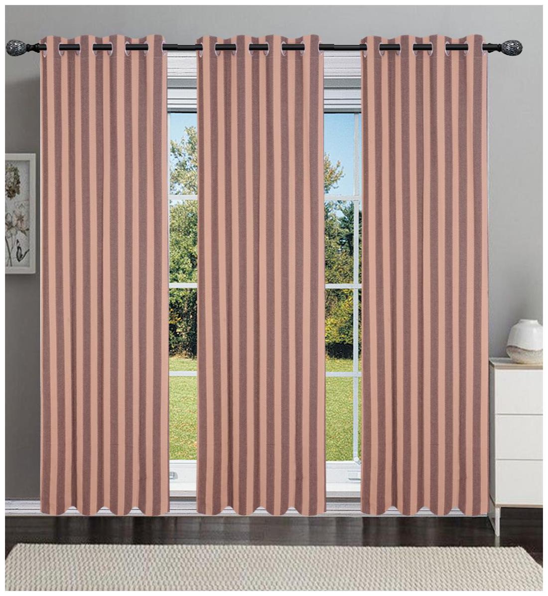 

Newladieszone Ring beige Door Curtain 100 cotton set of 3 pc Size 4 x 7 ft