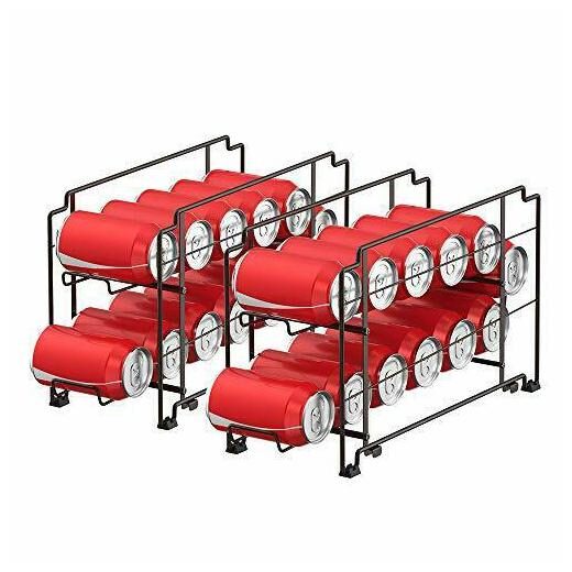 

NEX 2 Pack Stackable Soda Can Rack Organizer Brown Brown