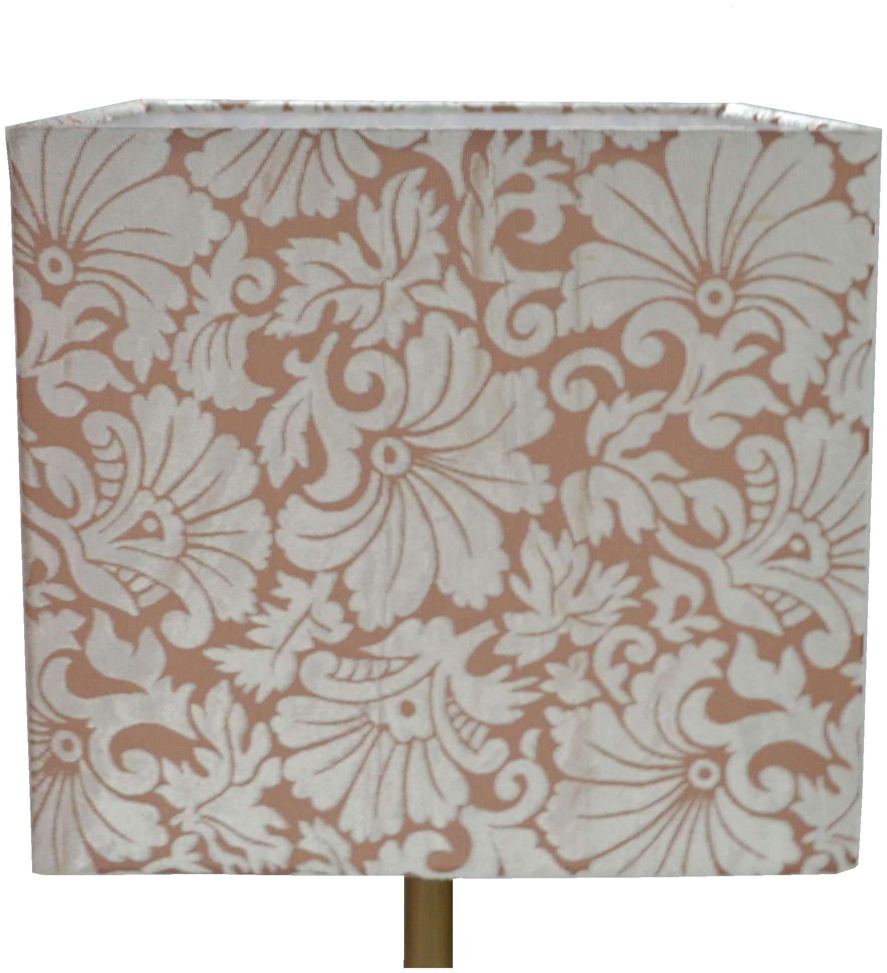

Nikita Lighting Peach Floral Design Cube Hardback Lamp Shade