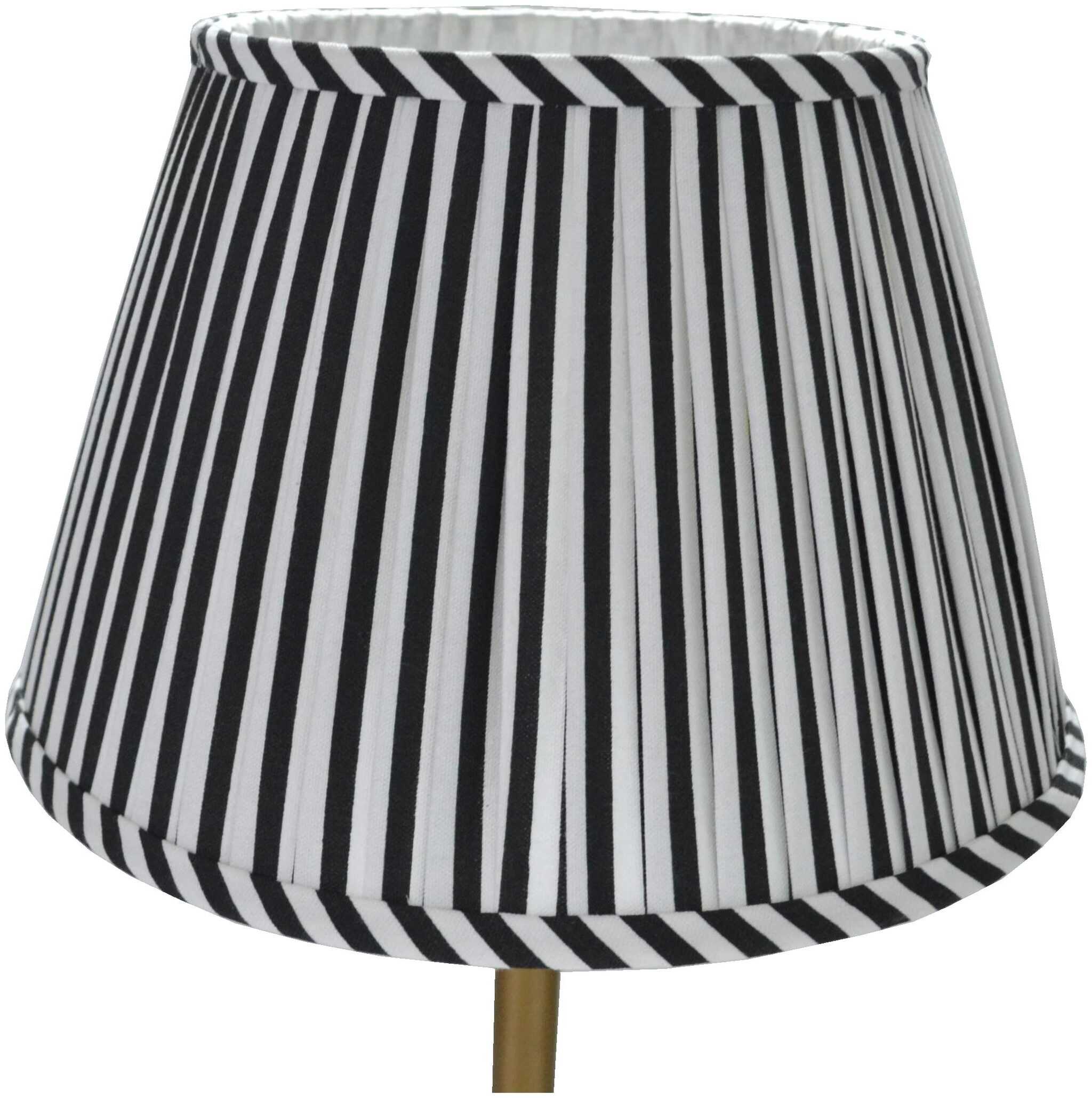 

Nikita Lighting Black White Striped Pleated Lamp Shade